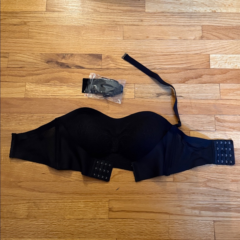 Black Strapless Bra with Adjustable Straps